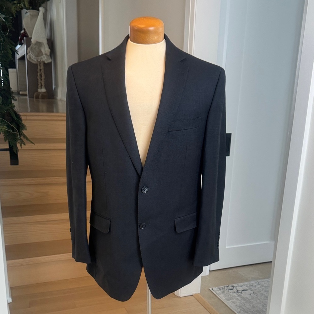 Tallia Navy Wool Two-Button Blazer Jacket Size 40R